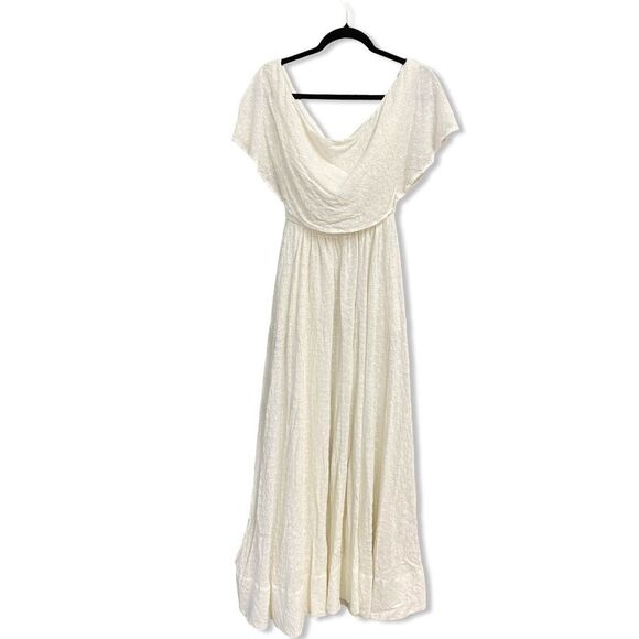 HELSA Eyelet Garden Midi Dress White Off-Shoulder ballet cotton Revolve L - Picture 5 of 11